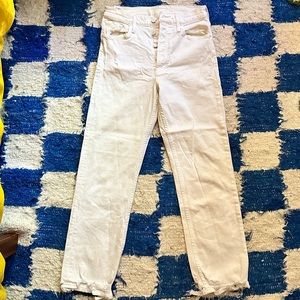 White mother denim the tomcat jeans (stretchy) in “almost innocent”